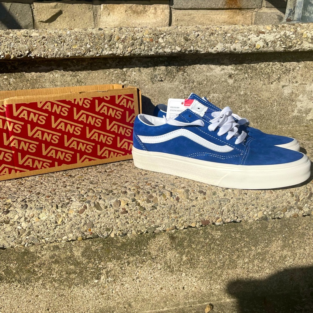 vans old skool pig suede blue